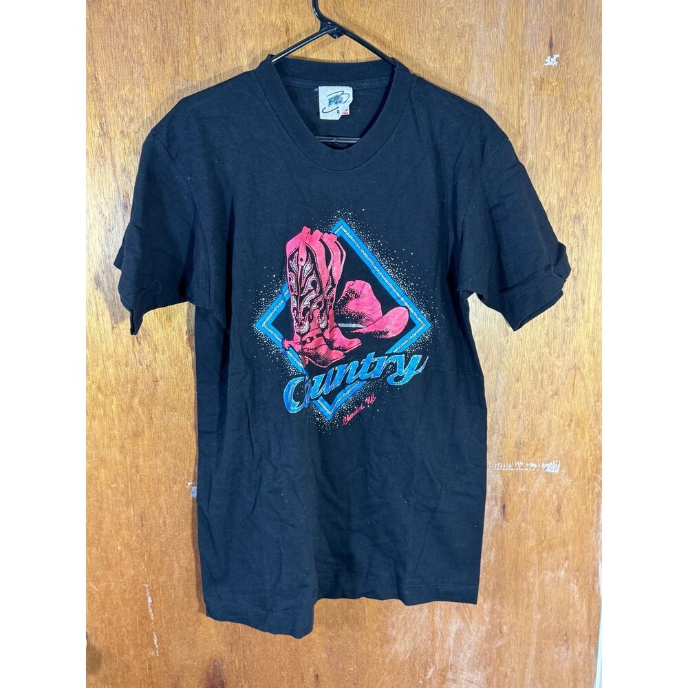 Vintage Country Boots Retro Cherokee NC North Caroline Shirt Large‎ USA